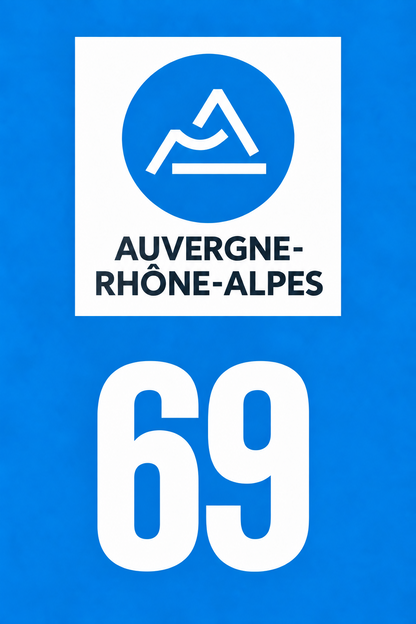 M3469 Magnet plaque immatriculation département Rhône (69)