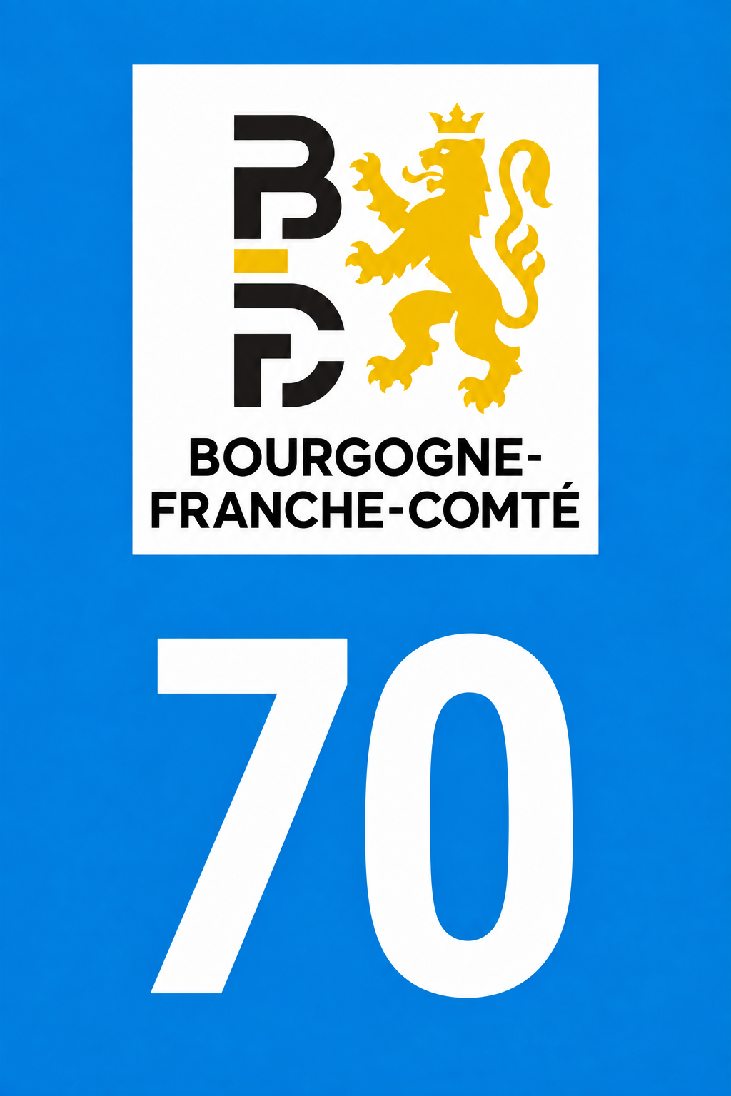 M3470 Magnet plaque immatriculation département Haute-Saône (70)