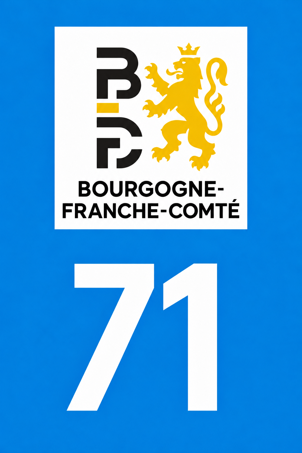 M3471 Magnet plaque immatriculation département Saône-et-Loire (71)