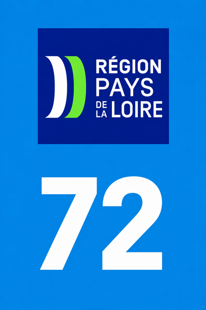 M3472 Magnet plaque immatriculation département Sarthe (72)