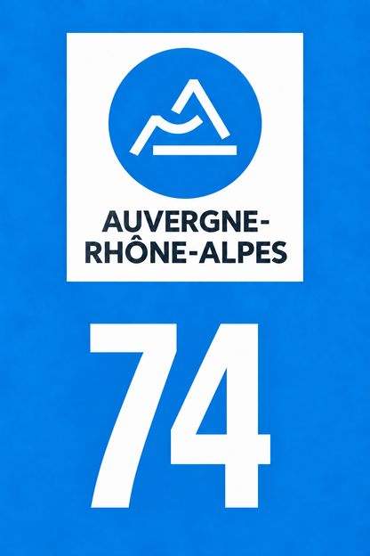 M3474 Magnet plaque immatriculation département Haute-Savoie (74)