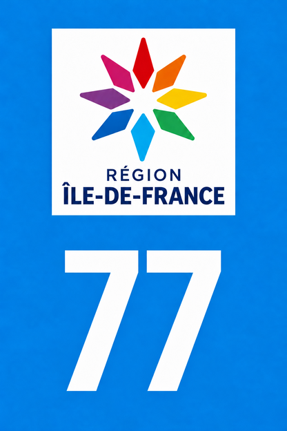 M3477 Magnet plaque immatriculation département Seine-et-Marne (77)