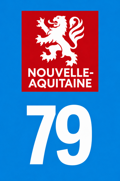 M3479 Magnet plaque immatriculation département Deux-Sèvres (79)