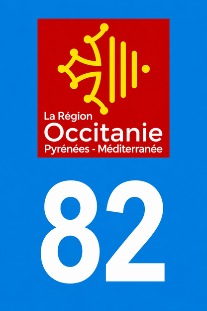 M3482 Magnet plaque immatriculation département Tarn-et-Garonne (82)