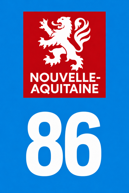 M3486 Magnet plaque immatriculation département Vienne (86)