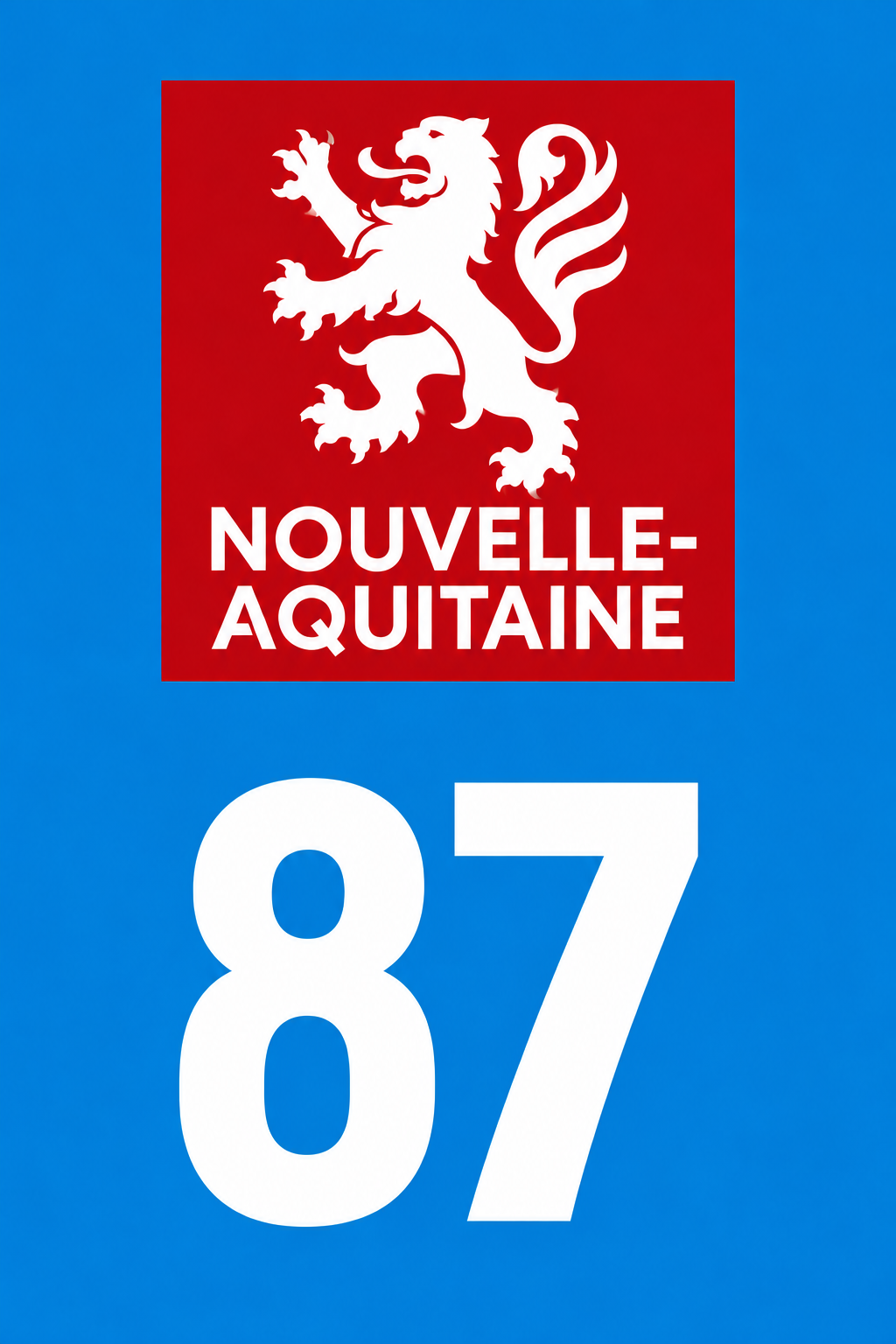 M3487 Magnet plaque immatriculation département Haute-Vienne (87)