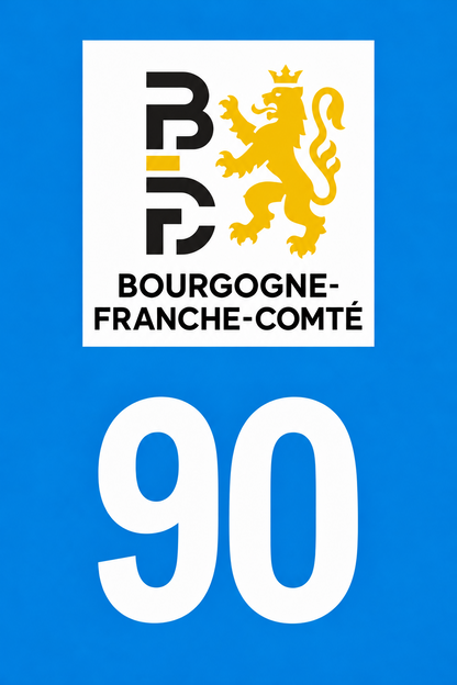 M3490 Magnet plaque immatriculation département Territoire de Belfort (90)