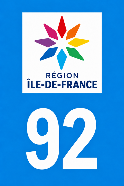 M3492 Magnet plaque immatriculation département Hauts-de-Seine (92)