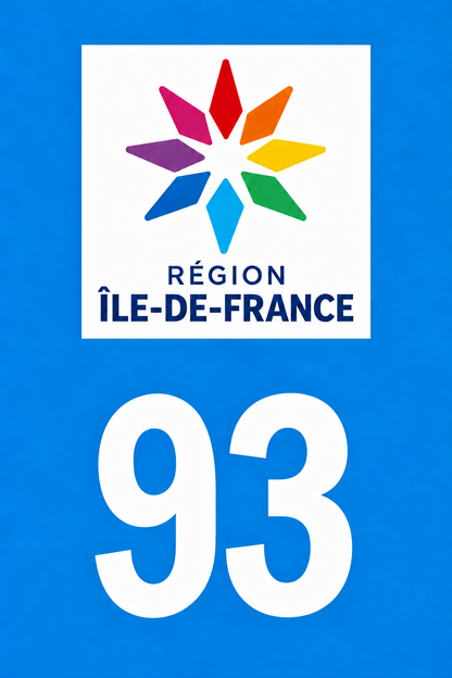 M3493 Magnet plaque immatriculation département Seine-Saint-Denis (93)