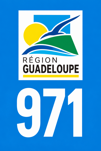 M3496 Magnet plaque immatriculation département Guadeloupe (971)