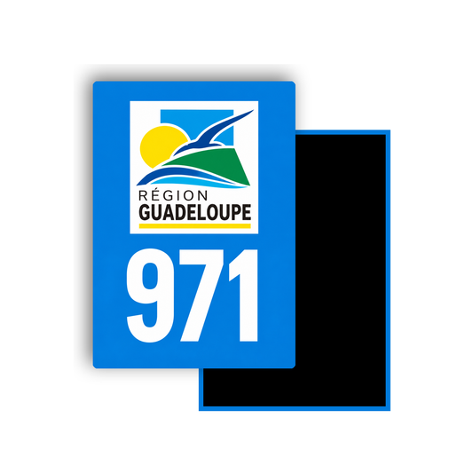 M3496 Magnet plaque immatriculation département Guadeloupe (971)