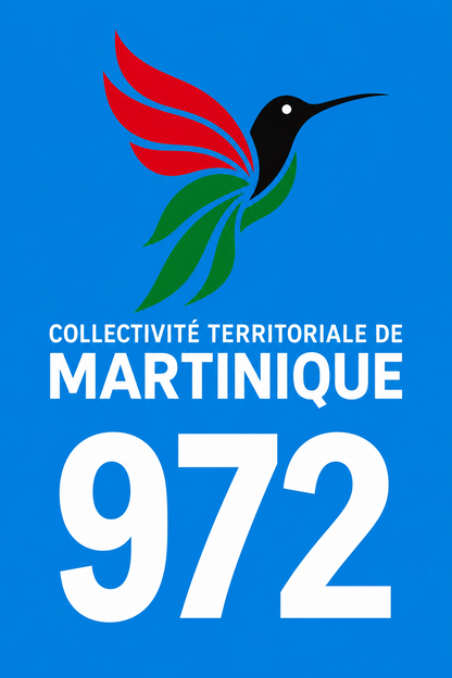 M3497 Magnet plaque immatriculation département Martinique (972)