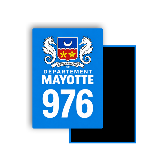 M3499A Magnet plaque immatriculation département Mayotte (976)
