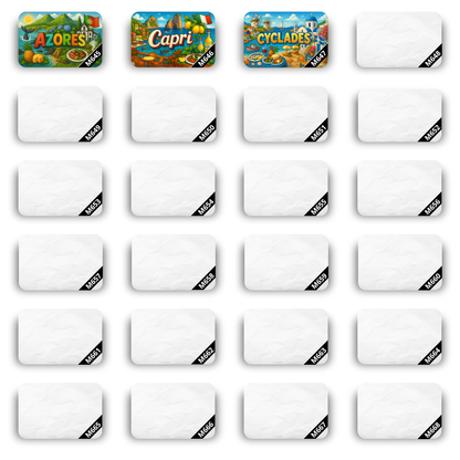 Lot de 12 Magnets Pays du Monde