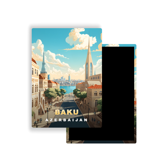 M700C Magnet Affiche de voyage du monde Bakou Azerbaïdjan