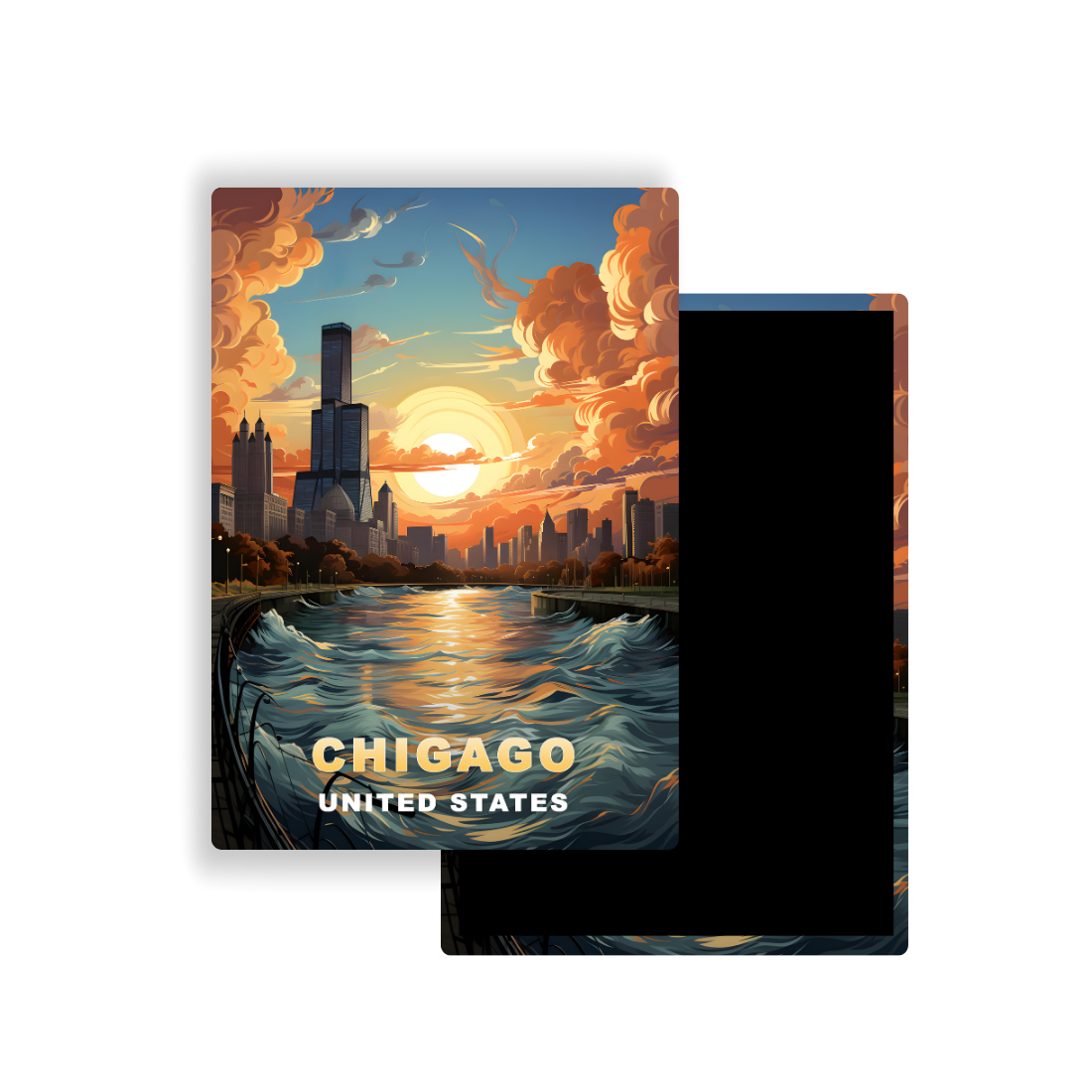 M700Q Magnet Affiche de voyage du monde Chicago États-Unis