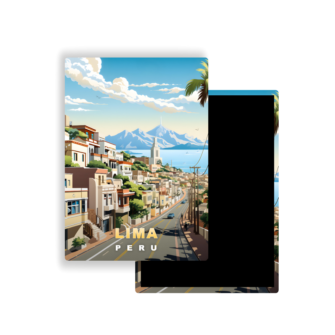 M701N Magnet Affiche de voyage du monde Lima Pérou