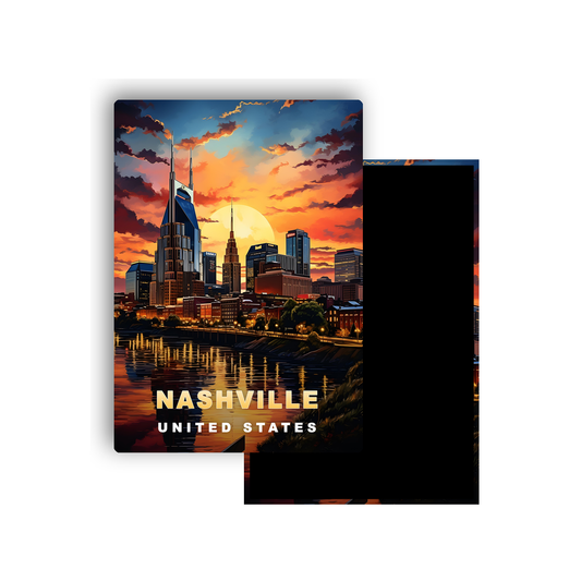 M702D Magnet Affiche de voyage du monde Nashville États-Unis