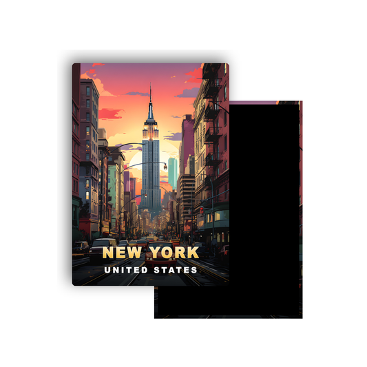 M702F Magnet Affiche de voyage du monde New York États-Unis