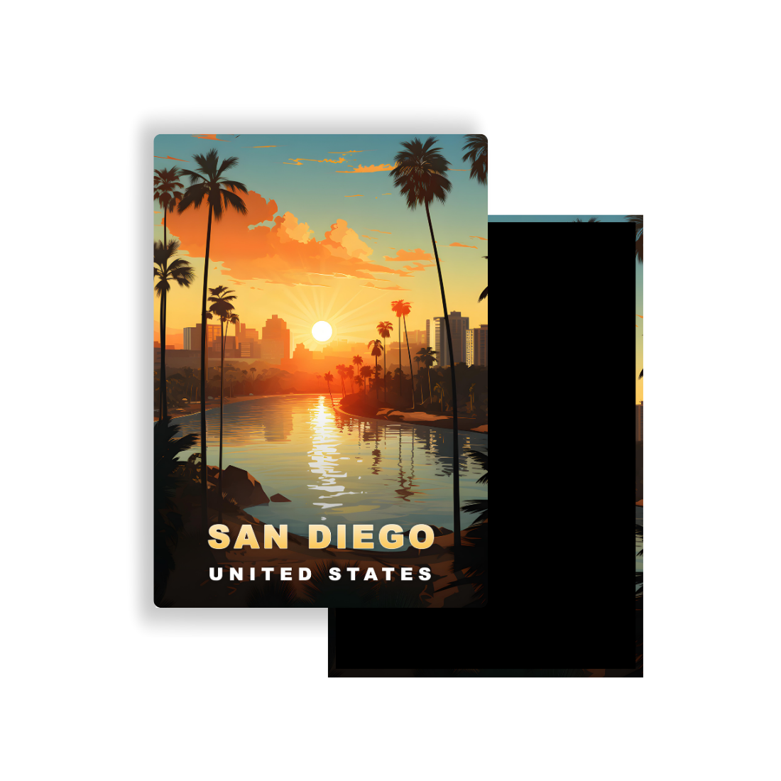 M702O Magnet Affiche de voyage du monde San Diego États-Unis