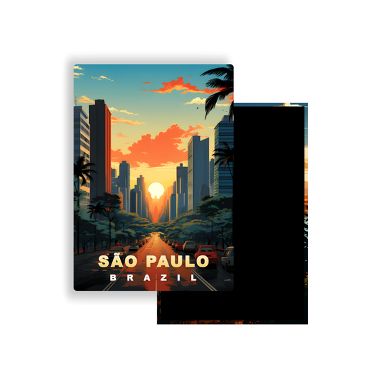 M702R Magnet Affiche de voyage du monde São Paulo Brésil
