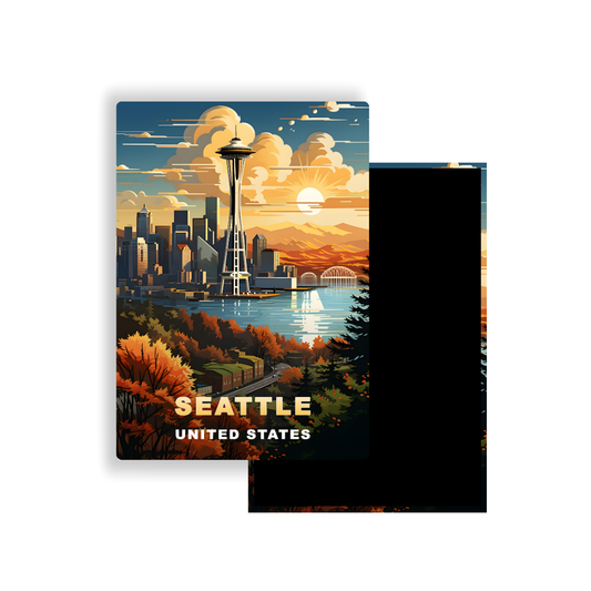 M702S Magnet Affiche de voyage du monde Seattle États-Unis