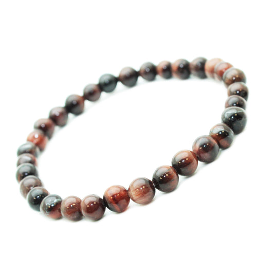 Bracelet Oeil de tigre rouge 6 mm