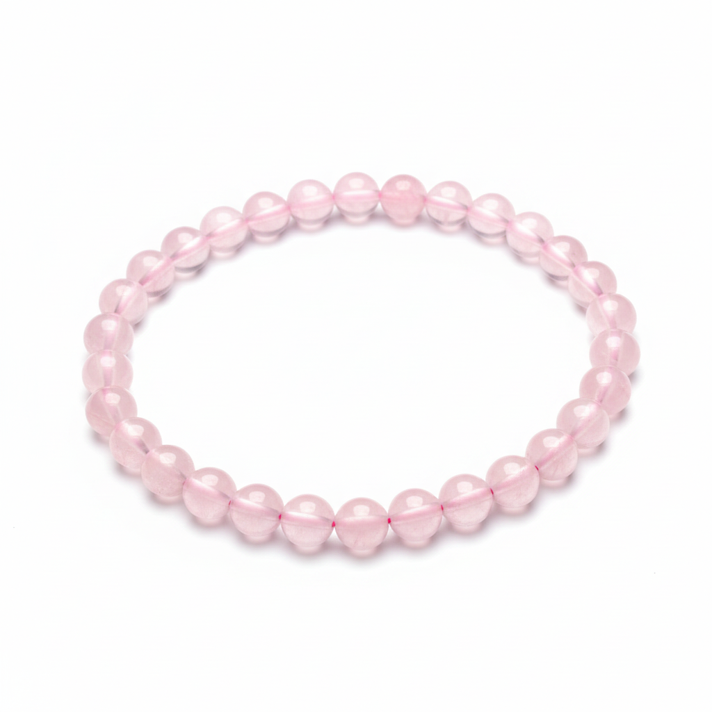 Bracelet quartz rose 6 mm