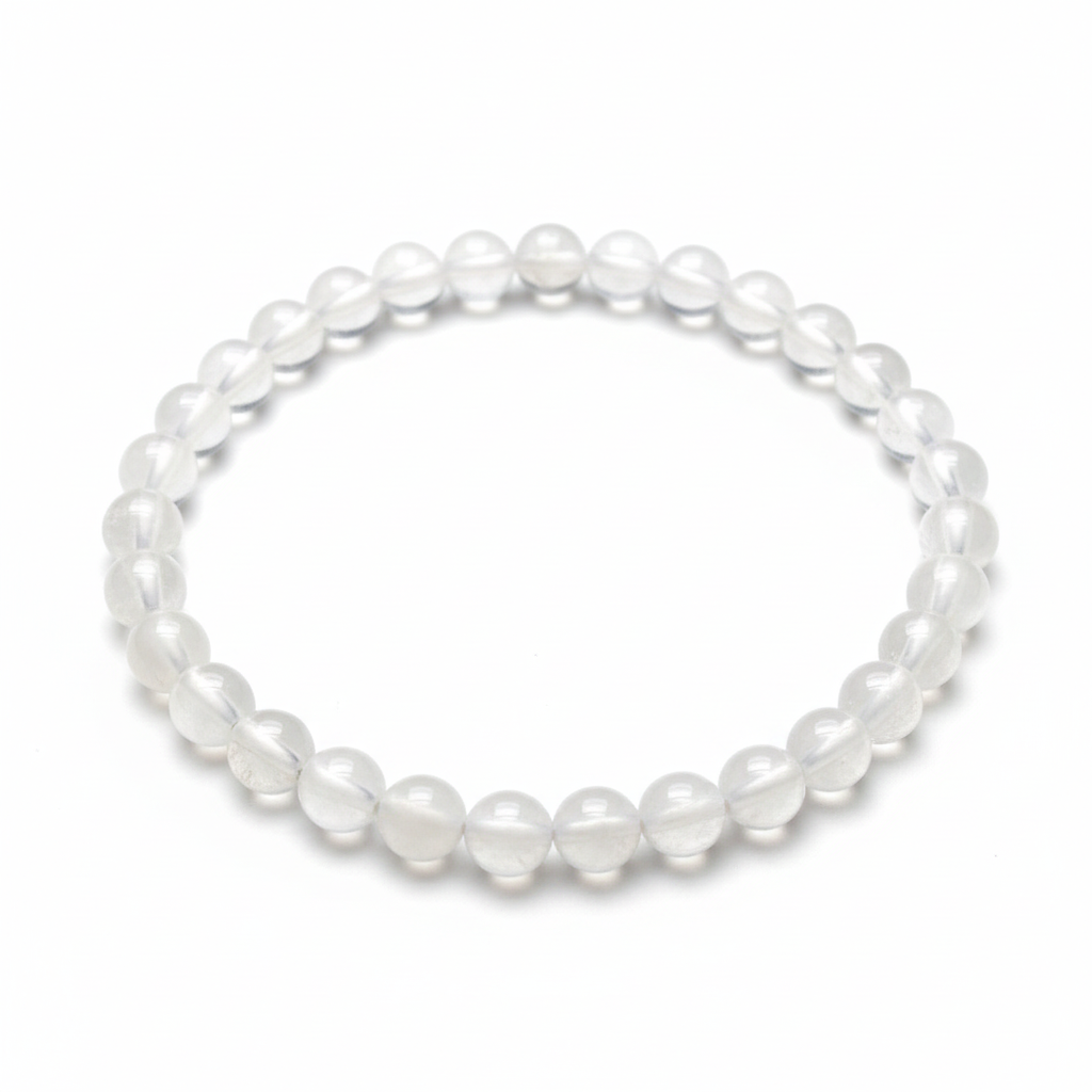 Bracelet Quartz blanc 6 mm