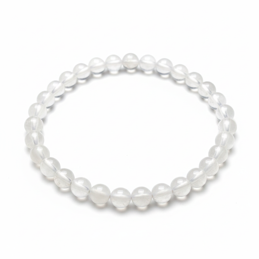 Bracelet Quartz blanc 6 mm
